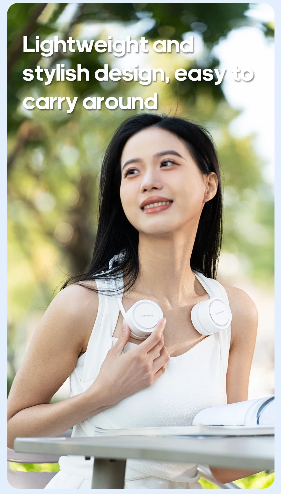 Portable Neck Fan with Cold Compress — 3-Speed 800mAh Sports Cooling Fan for Outdoor Travel