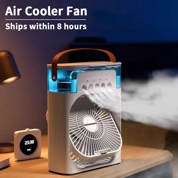 3-in-1 Mini Air Cooler Fan — Air Conditioner, Humidifier & LED Night Light
