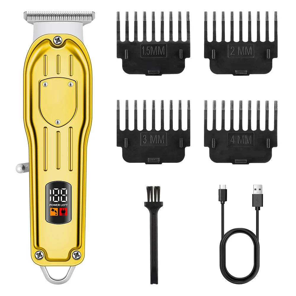 Professional USB Rechargeable Hair Clipper & Beard Trimmer — Complete Barber Kit for Men