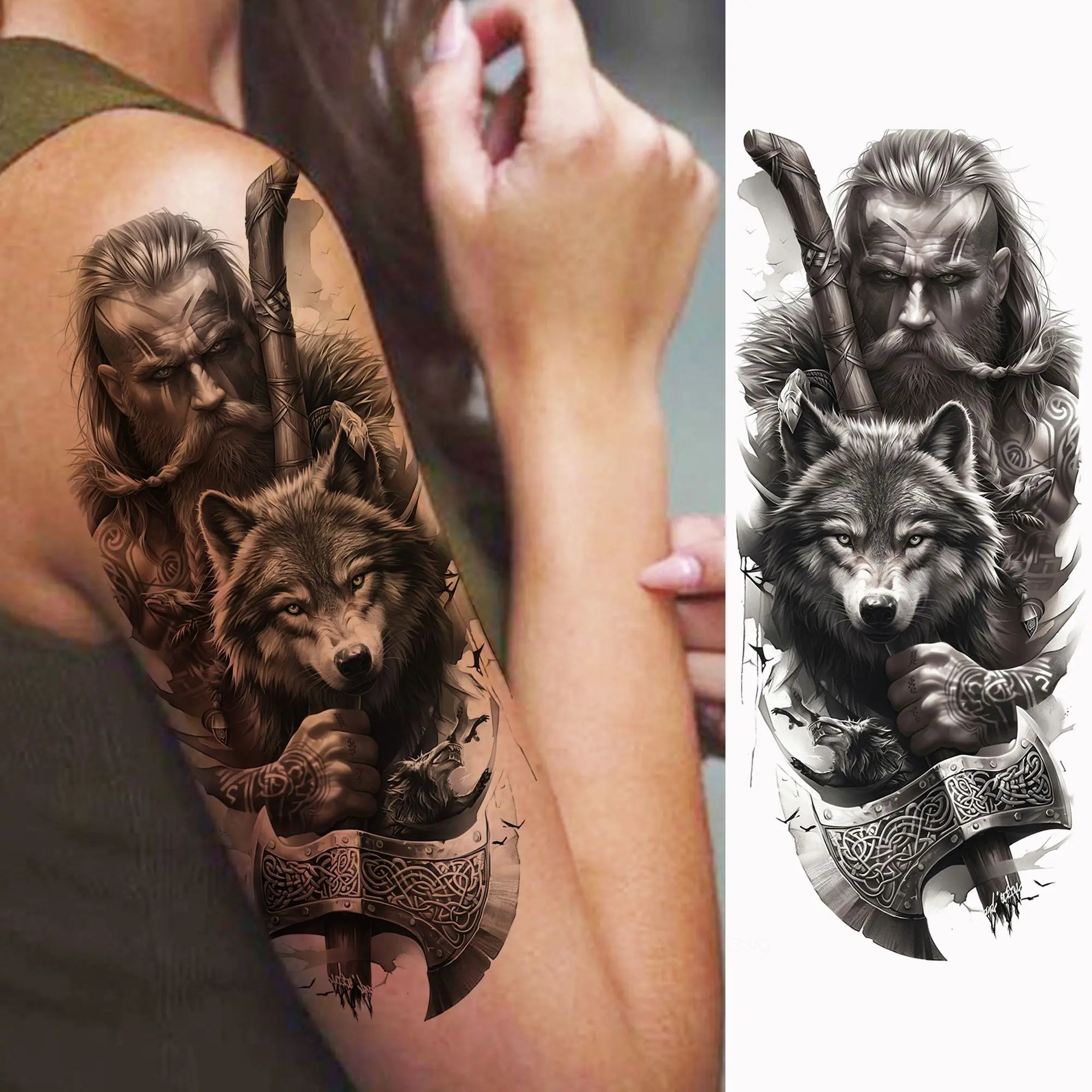 Spartan Warrior Temporary Tattoo — Realistic Waterproof Body Art