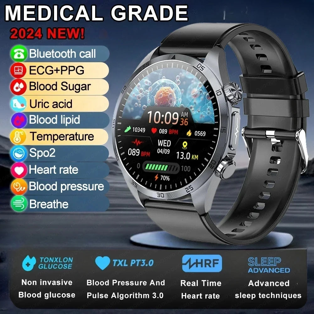2026 Medical Grade Electropathy Smartwatch — ECG+PPG Blood Sugar, Lipid & Uric Acid