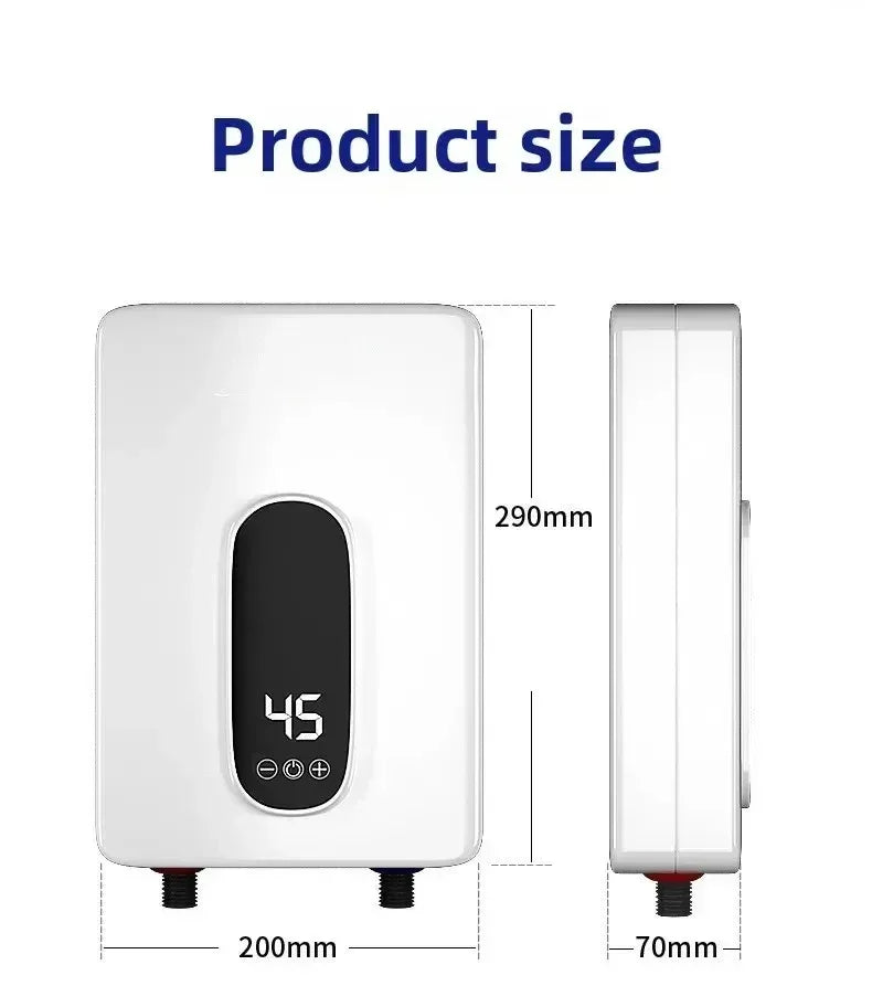 220V Instant Tankless Water Heater — Compact Electric On-Demand for Bathroom & Toilet