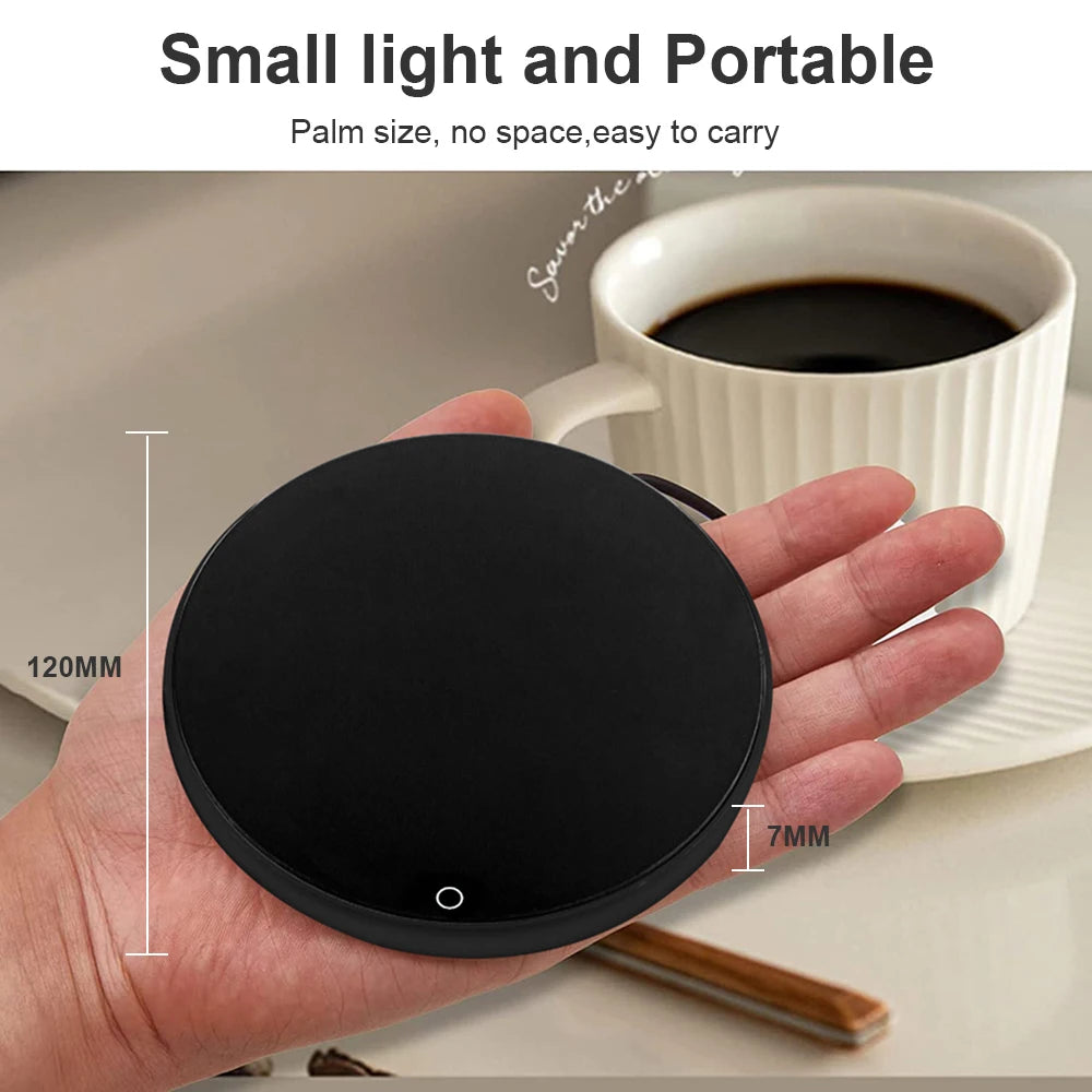Thermostatic USB Mug Warmer Coaster — Electric Heating Plate for Coffee, Tea & Milk