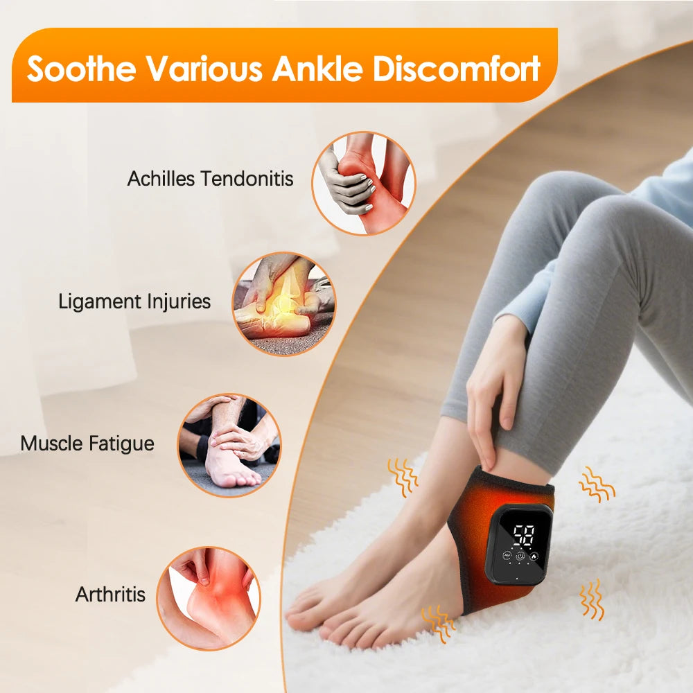 Foot Heat Massager Hot Compresses Vibration Massager Breathable Material USB Foot and Ankle Joint Hot Compress Protection ﻿