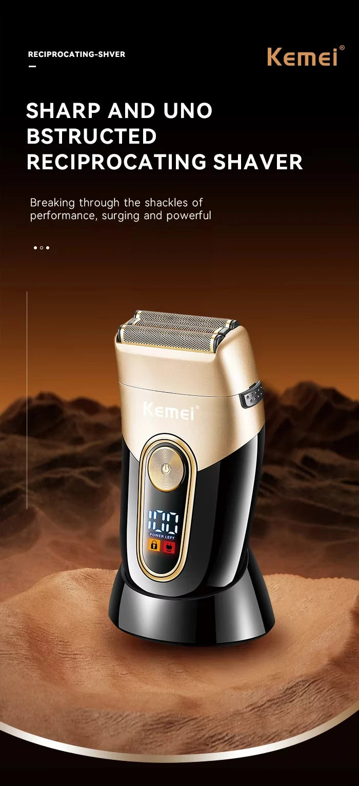 Kemei Professional Hair Clipper Kit — DLC Blade Rechargeable Cordless Barber Trimmer