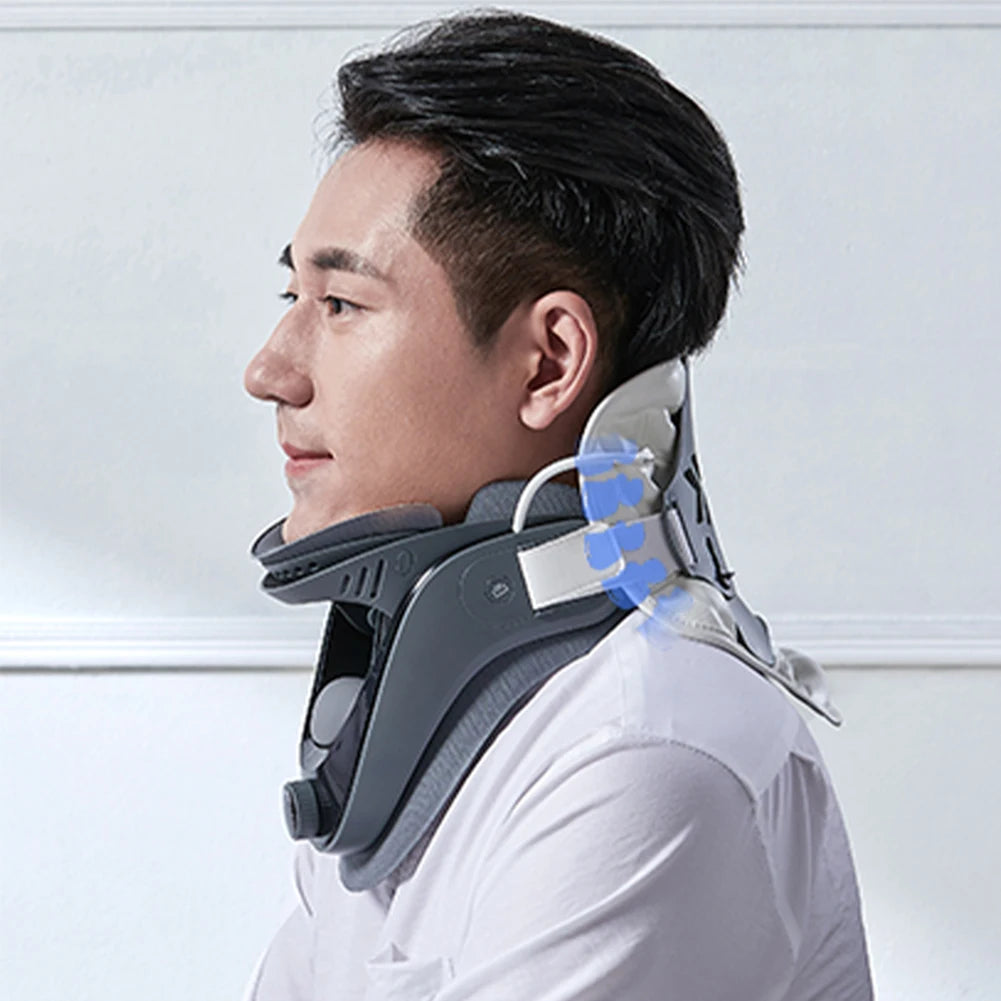 Cervical Neck Traction Device with Airbag Support Neck Brace Adjustable Ergonomic Neck Stretcher for Cervical Spine Alignment