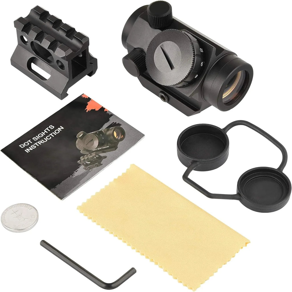 2MOA Red Dot Sight 1x25mm — Waterproof Shockproof Reflex Scope with Riser Mount