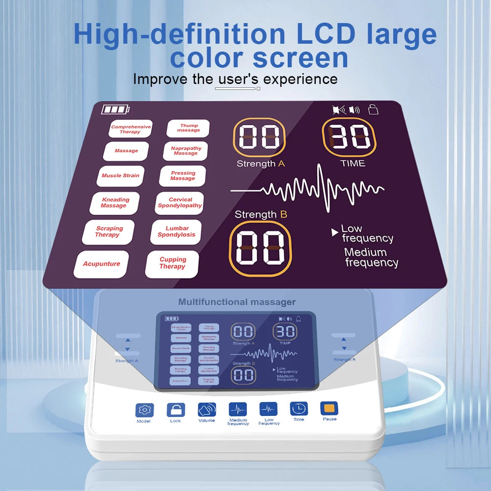 EMS Eletric Professional Muscle Stimulation Physiotherapy Tens Acupuncture Machines Pulse Impulse Body Massager 12 Modes Gifts