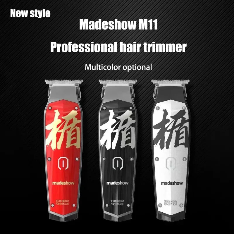 MadeShow M10/M11 Professional Hair Clipper & Trimmer Set — 0.1mm T-Blade High Speed