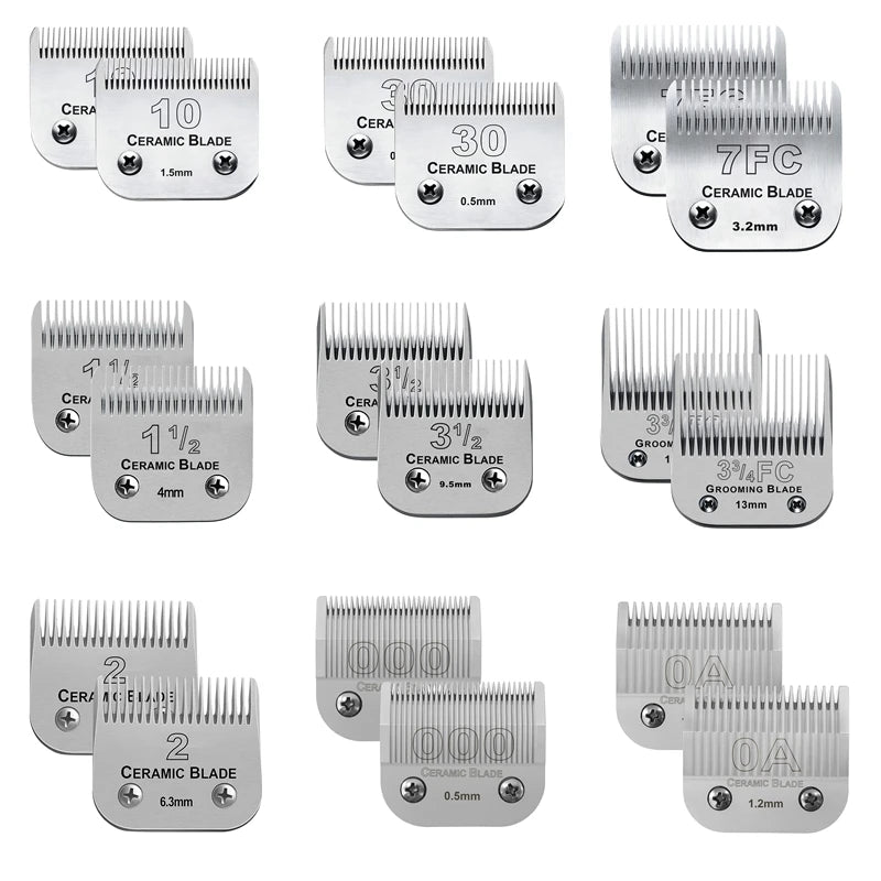 Detachable Ceramic Dog Grooming Blade — Compatible with Andis, Wahl KM & Oster A5 Clippers (2-Pack)