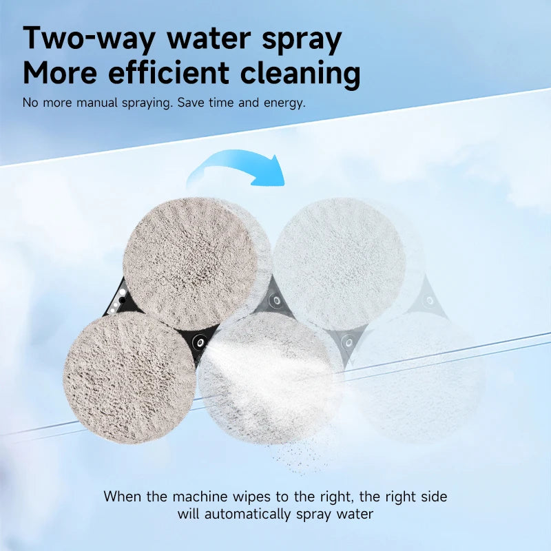 DIVEDEER Dual-Surface Window Cleaning Robot — Remote-Controlled Auto Glass Mist Spray Cleaner