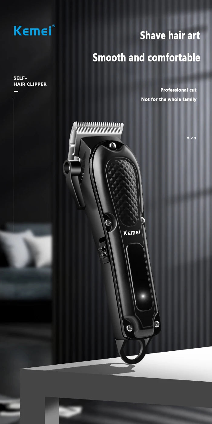 Kemei KM-1071 Cordless Hair Clipper — USB Rechargeable Powerful Beard Trimmer for Men