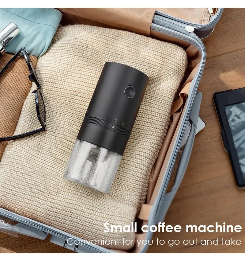 Electric Coffee Grinder with LED Display — Rechargeable Portable Automatic Pepper & Spice Mill