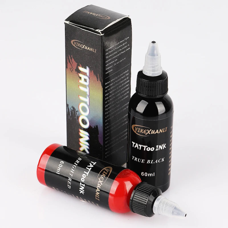 Professional Tattoo Ink Pigment 60ml — White, Black & Red Body Art Kit