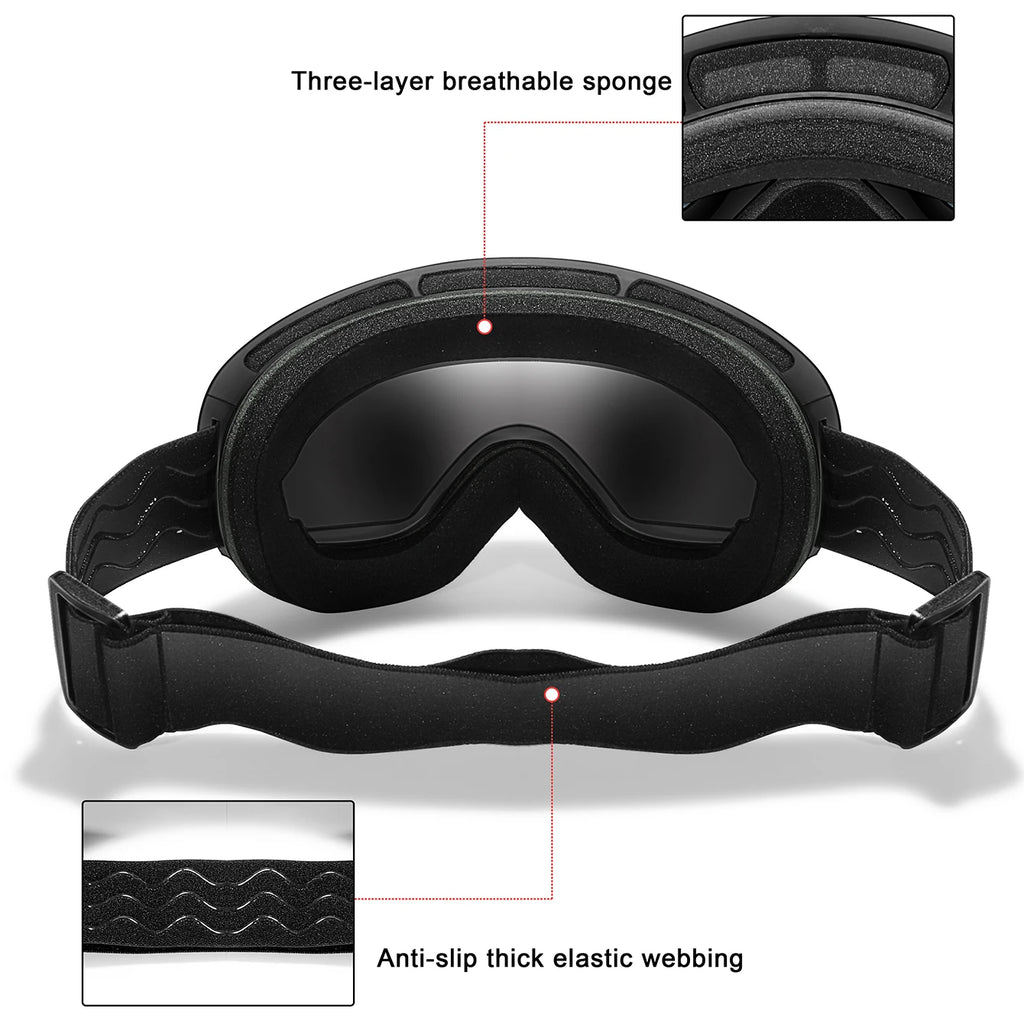 Winter Ski & Snowboard Goggles — UV400 Anti-Fog with Optical Frame & Bag
