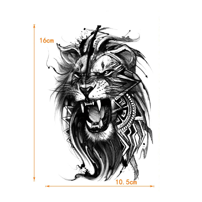 Leopard & Henna Temporary Tattoo Stickers — 5 Styles Flash Body Art
