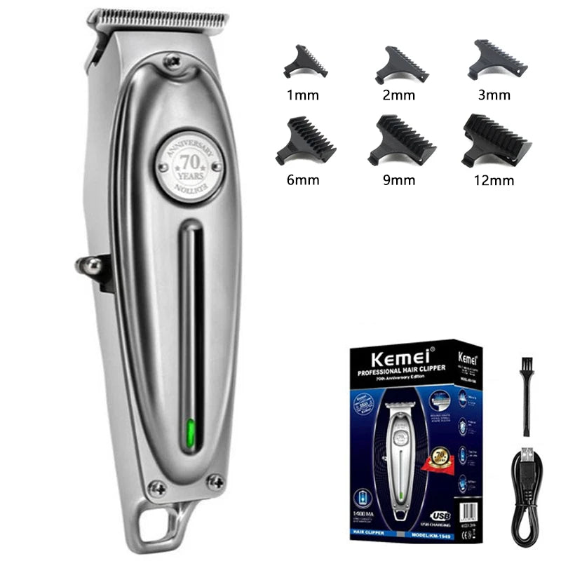 Kemei KM-1949 Pro Full Metal Hair Clipper — Professional Electric Barber Trimmer for Men