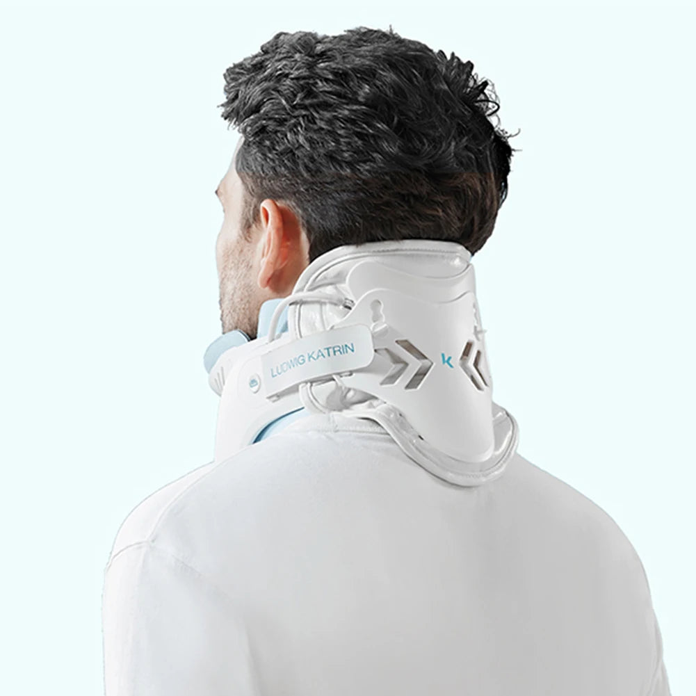 Cervical Neck Traction Device with Airbag Support Neck Brace Adjustable Ergonomic Neck Stretcher for Cervical Spine Alignment