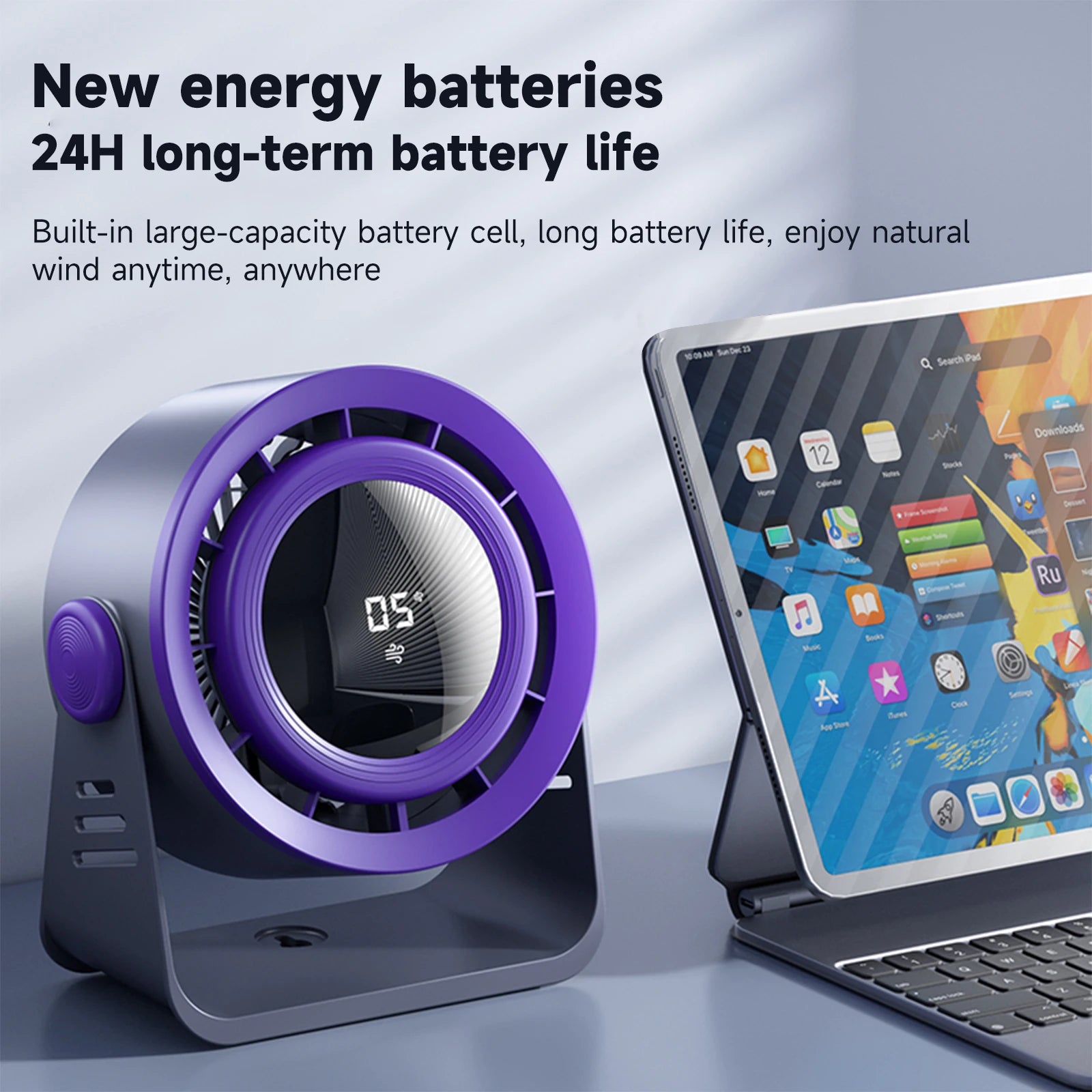 USB Silent Turbo Desk Fan — 5-Speed Desktop & Wall Mount Electric Fan 2025