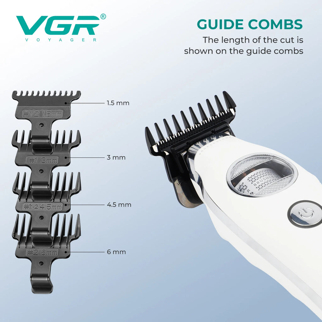 VGR Hair Trimmer Brushless External Rotor Motor Professional Hair Cutting Machine Barber Clippers Cordless Trimmer for Men V-880