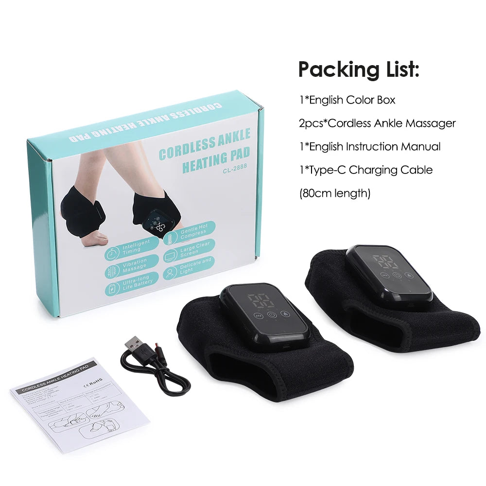 Foot Heat Massager Hot Compresses Vibration Massager Breathable Material USB Foot and Ankle Joint Hot Compress Protection ﻿