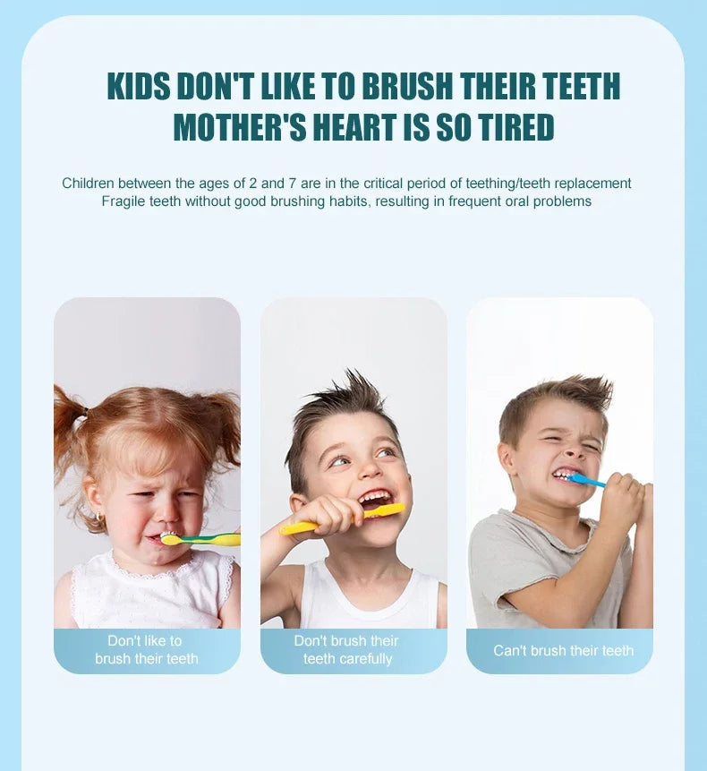 Kids Sonic Electric Toothbrush — U-Shaped Silicone 360° Smart Brush with Timer & Songs