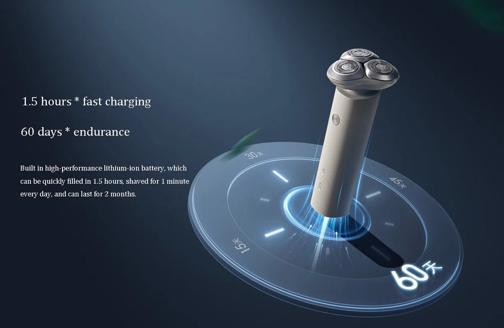 Xiaomi Mijia Electric Shaver S101 — 3 Cutter Head, IPX7, Type-C Fast Charge & Ultra Long Standby