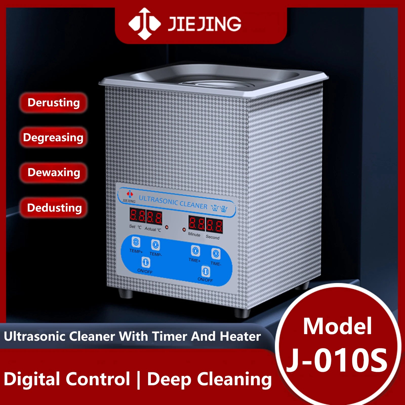 2L Ultrasonic Cleaner 40kHz — Jewelry, Watch & Eyeglasses Ultrasound Bath Machine