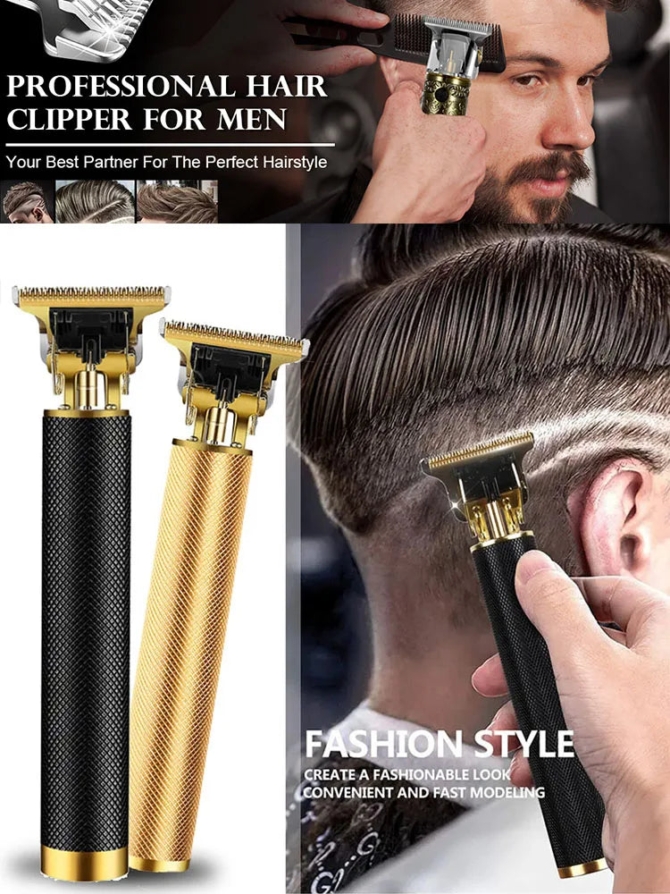 Professional Hair Trimmer Zero Gapped T-Blade Trimmer Cordless Rechargeable Edgers Clippers Electric Beard Trimmer Shaver