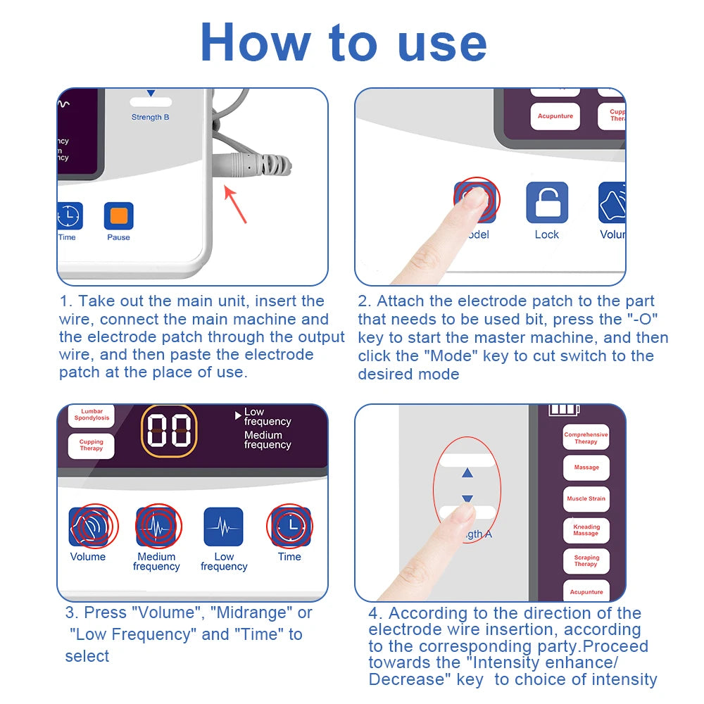 EMS Eletric Professional Muscle Stimulation Physiotherapy Tens Acupuncture Machines Pulse Impulse Body Massager 12 Modes Gifts