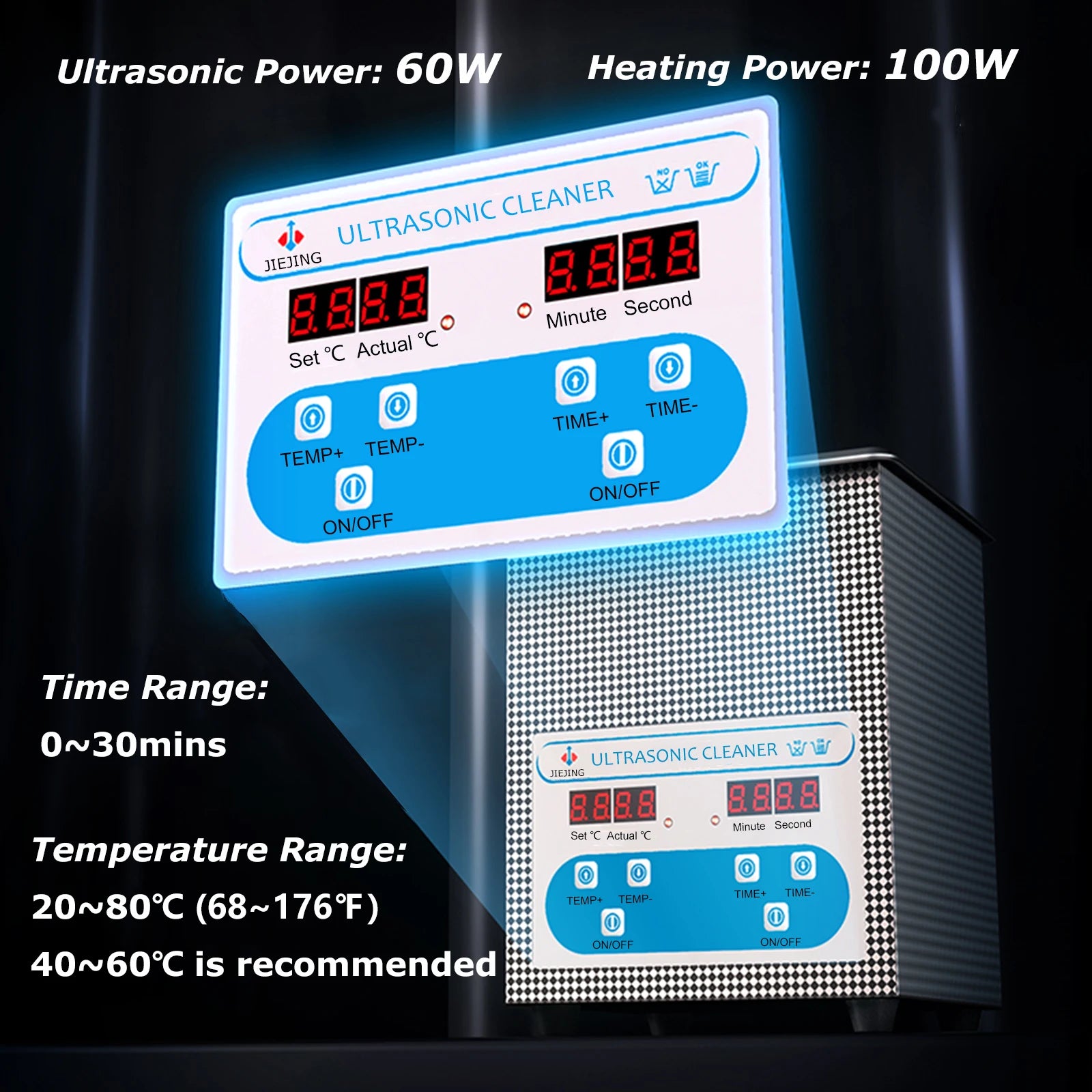 2L Ultrasonic Cleaner 40kHz — Jewelry, Watch & Eyeglasses Ultrasound Bath Machine
