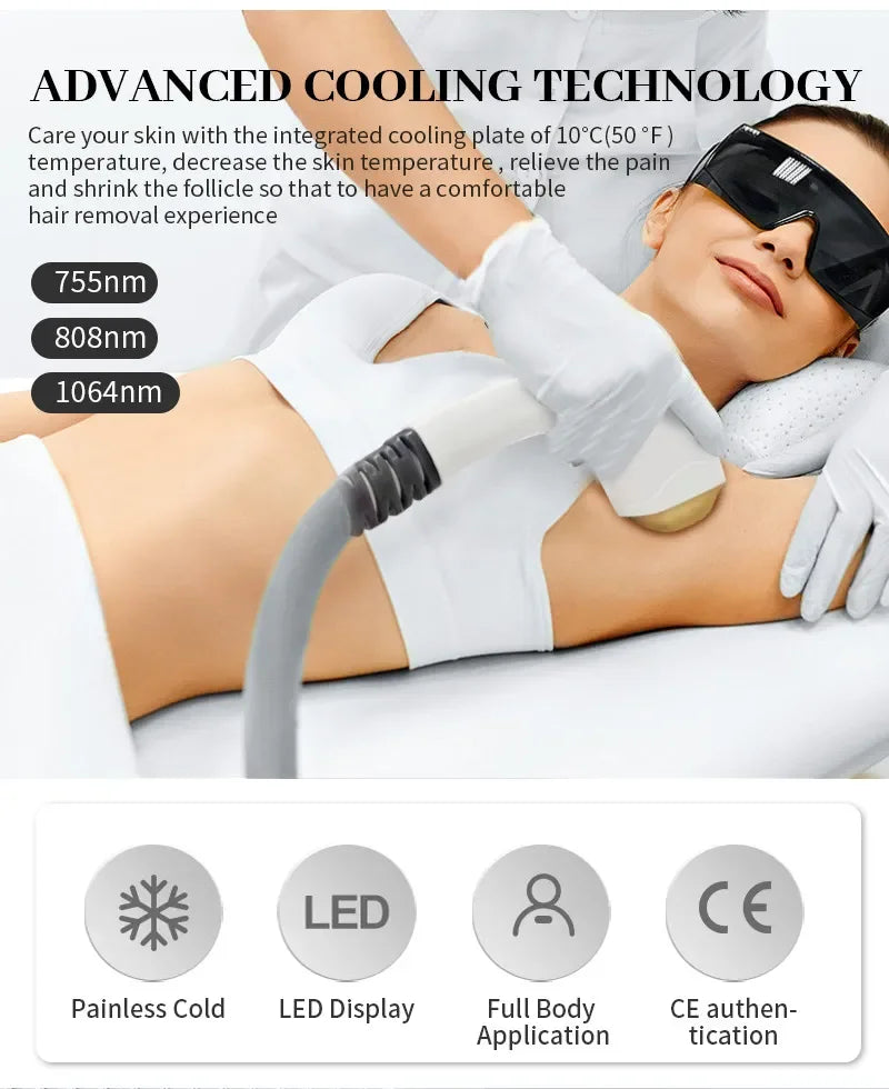 Portable Soprano 3000W Professional Diode Laser Hair Removal Machine