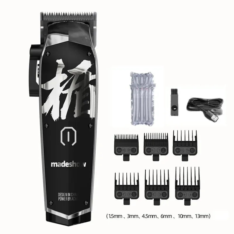 MadeShow M10/M11 Professional Hair Clipper & Trimmer Set — 0.1mm T-Blade High Speed