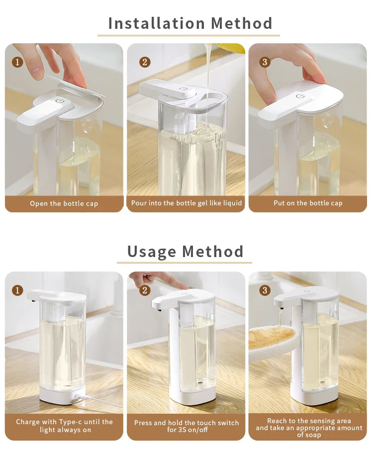 Automatic Sensor Soap Dispenser — Touchless Intelligent Hand Washing Machine for Kitchen