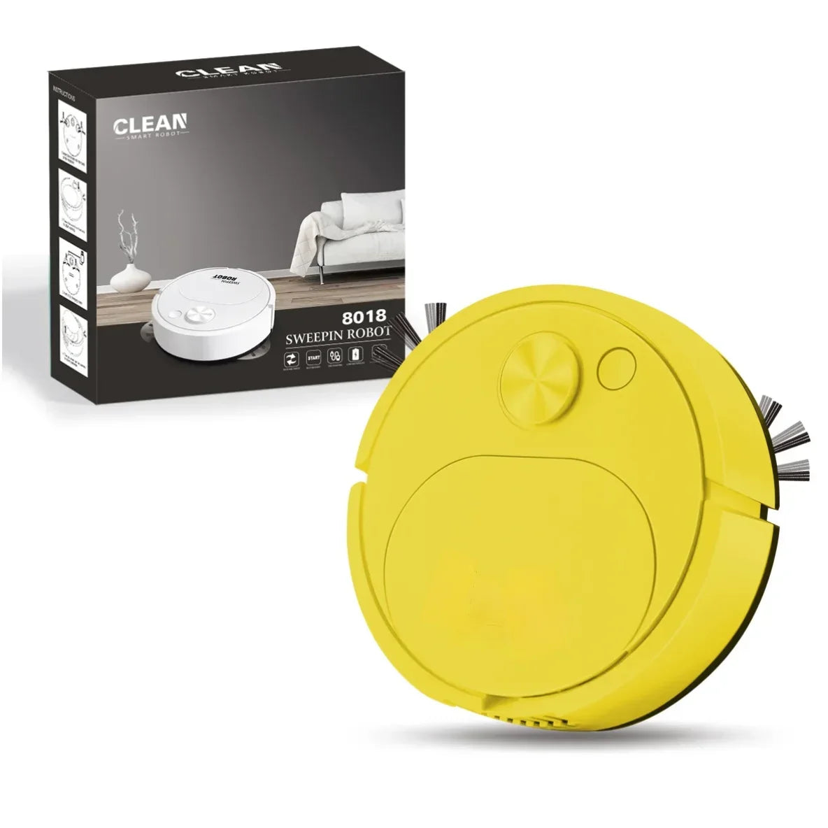 Smart USB Sweeping Robot 3-in-1 — 1800Pa Wireless Vacuum & Mop for Home & Office