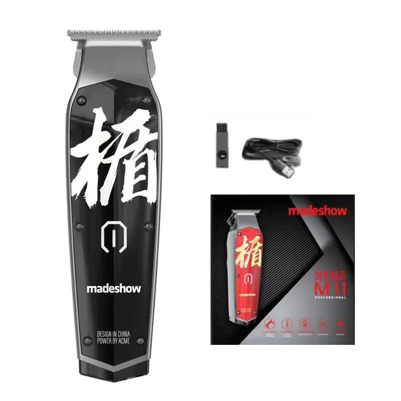 MadeShow M10/M11 Professional Hair Clipper & Trimmer Set — 0.1mm T-Blade High Speed