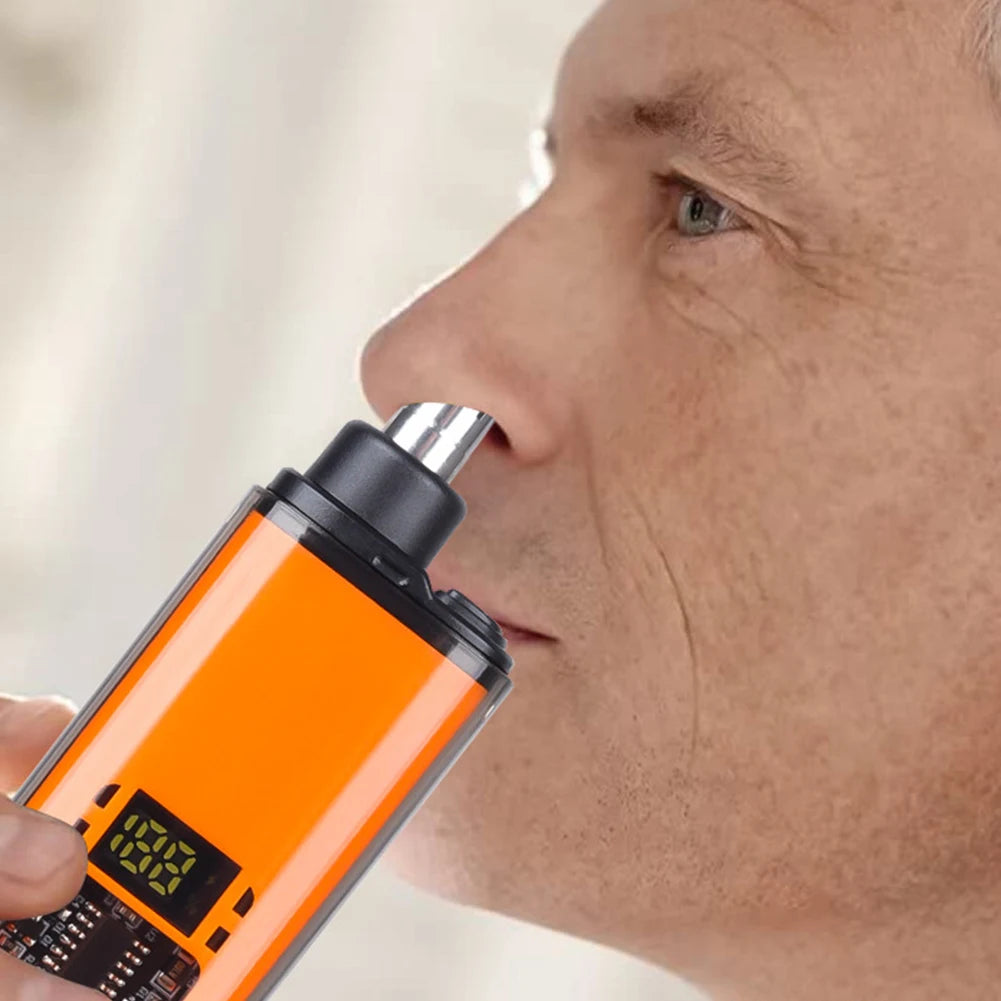 Portable Ear & Nose Hair Trimmer — Digital Display, Painless Electric Eyebrow & Beard Shaver