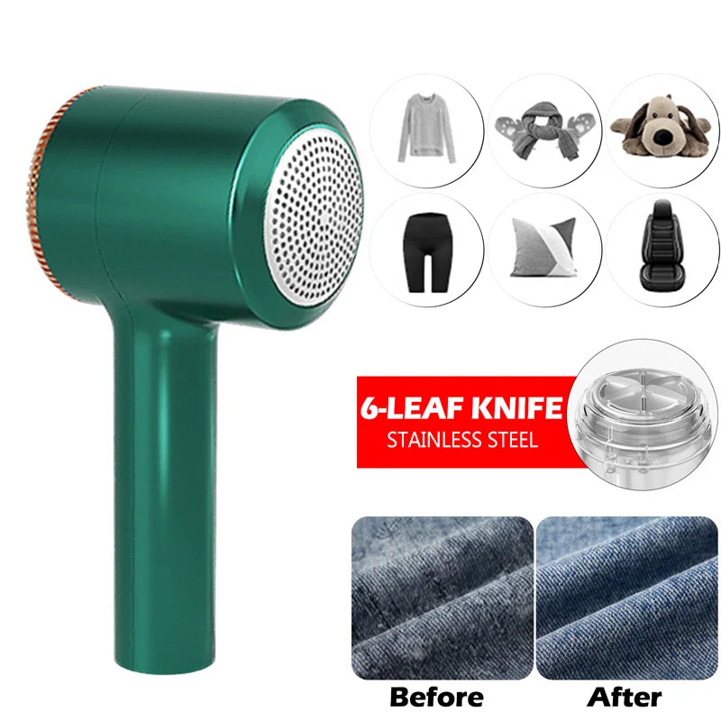 Rechargeable Fabric Lint Remover — Electric Fuzz & Hairball Shaver for Clothes & Sweaters