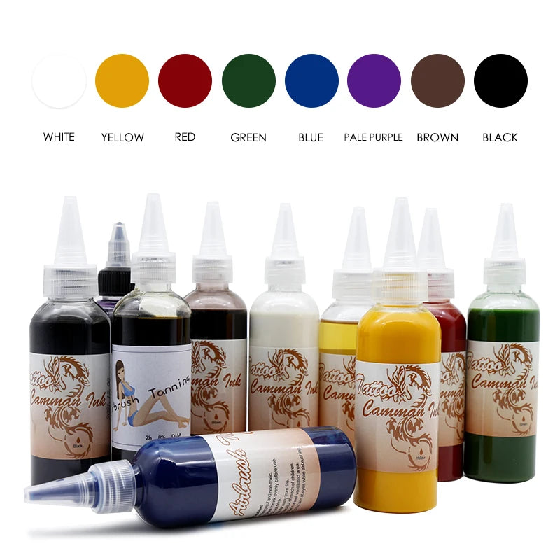 Airbrush Temporary Tattoo Inks — 5 x 100ml Non-Toxic Body Art Paint