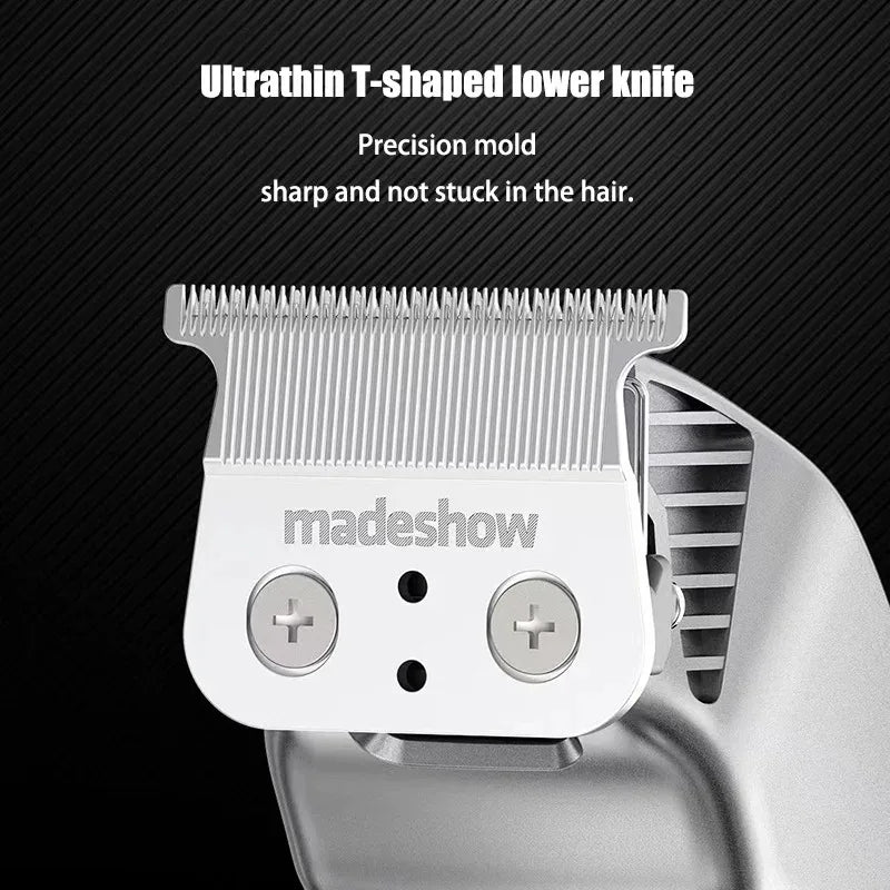 MadeShow M10/M11 Professional Hair Clipper & Trimmer Set — 0.1mm T-Blade High Speed