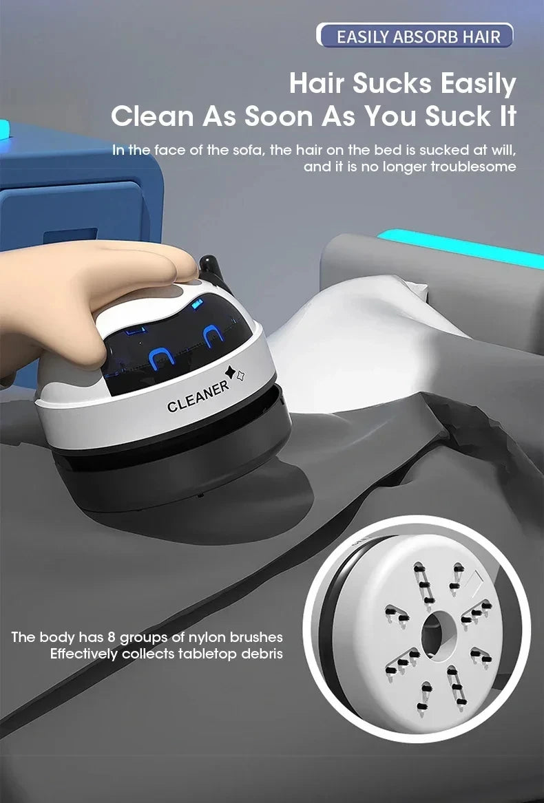 HOMEFISH Desktop Mini Vacuum Cleaner — Rechargeable Keyboard & Rubber Shavings Dust Extractor