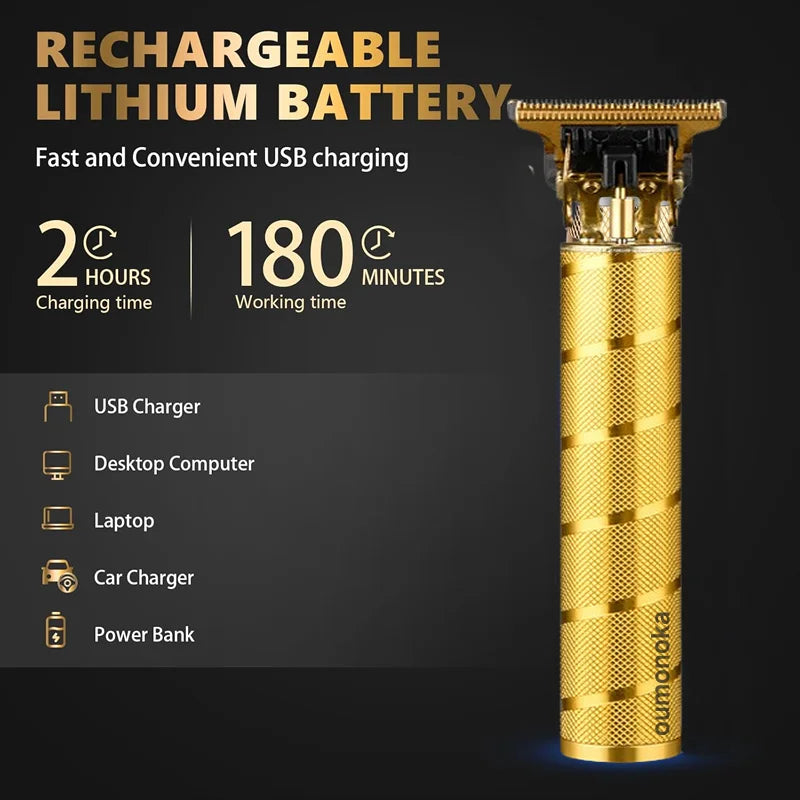 OUMONOKA T9 Professional Hair Clipper — Men’s Barber Trimmer, 90-Min Battery