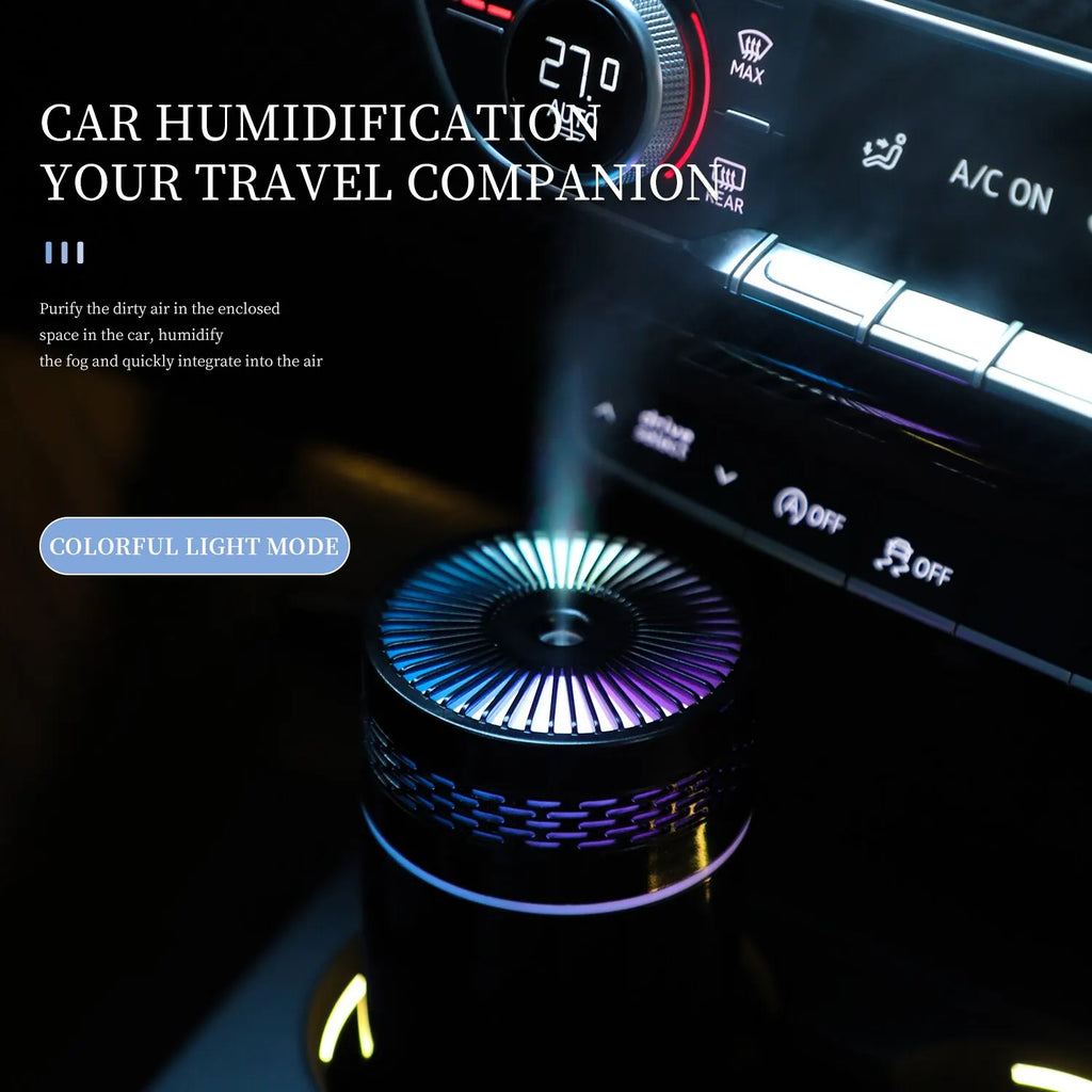 250ml Mini Car Humidifier — USB Spray Mist with LED Light & Essential Oil Diffuser