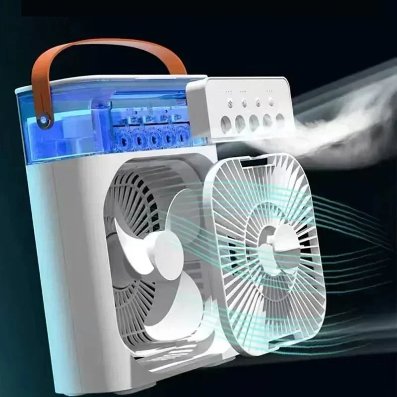 3-in-1 Mini Air Cooler Fan — Air Conditioner, Humidifier & LED Night Light