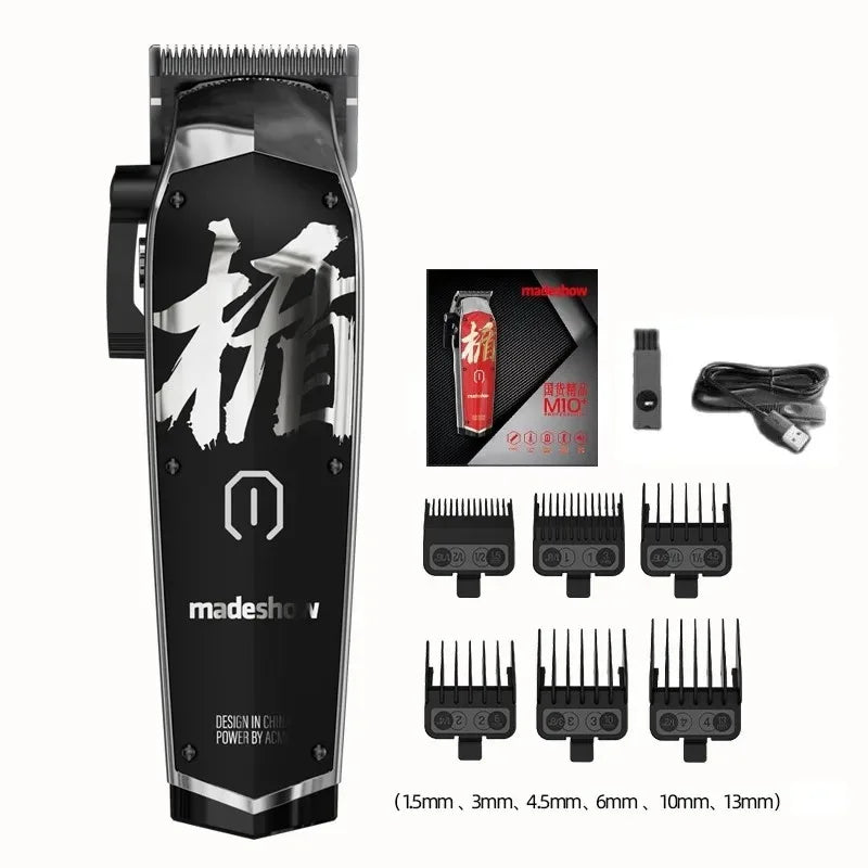 MadeShow M10/M11 Professional Hair Clipper & Trimmer Set — 0.1mm T-Blade High Speed
