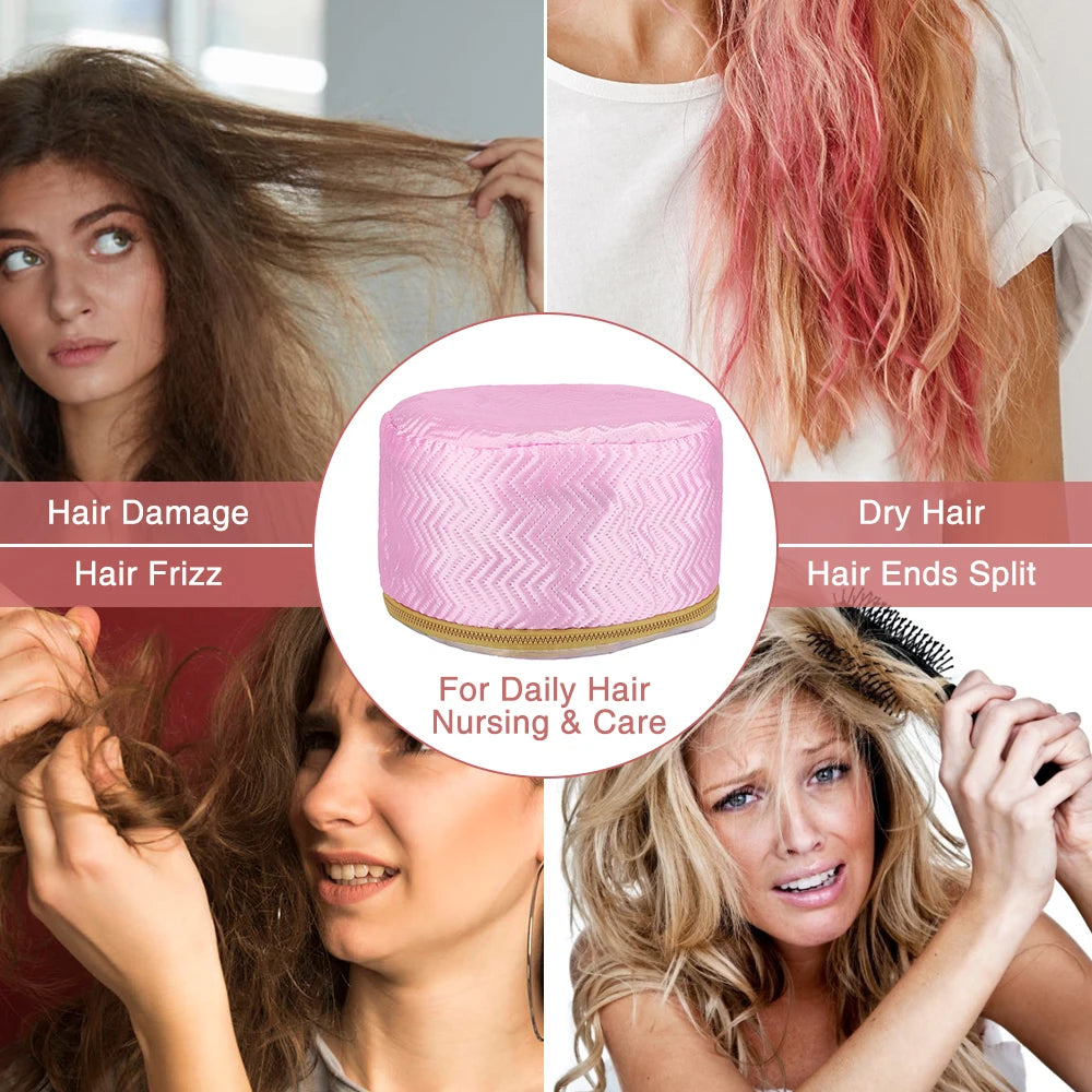 Electric Hair Heating SPA Cap — Self-Heating Thermal Treatment Hat for Hair Nourishing & Steaming