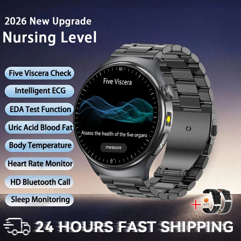 2026 ECG Smartwatch — Accurate Diagnosis, HD AMOLED, Body Fat & Bluetooth Call
