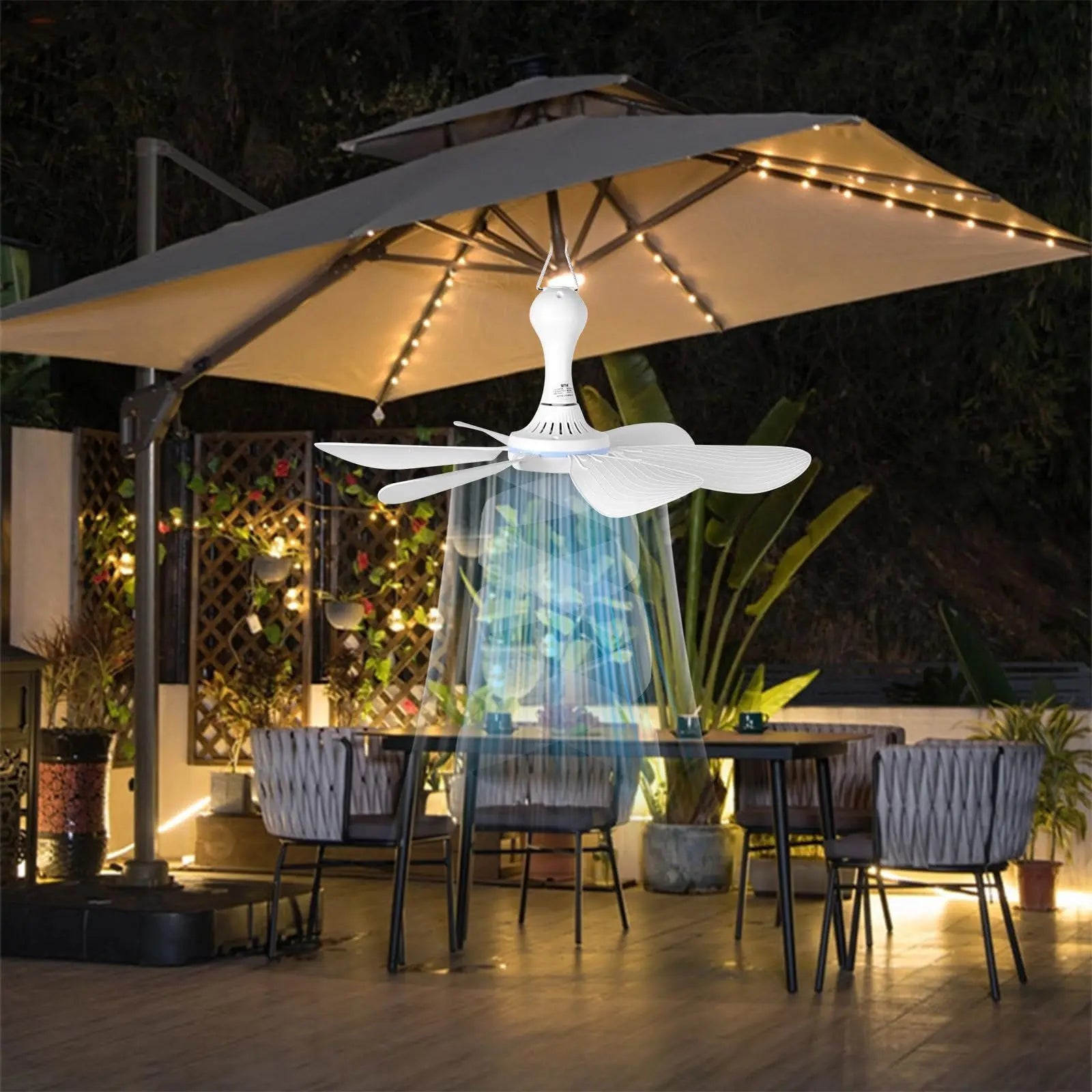 Silent 6-Blade USB Ceiling Fan — Remote Control, 4-Speed Hanging Fan for Camping & Tent