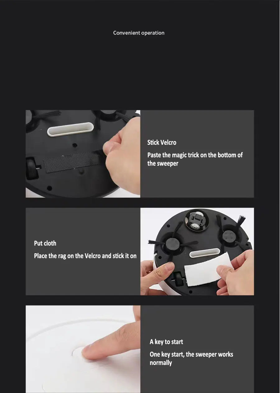Smart USB Sweeping Robot 3-in-1 — 1800Pa Wireless Vacuum & Mop for Home & Office