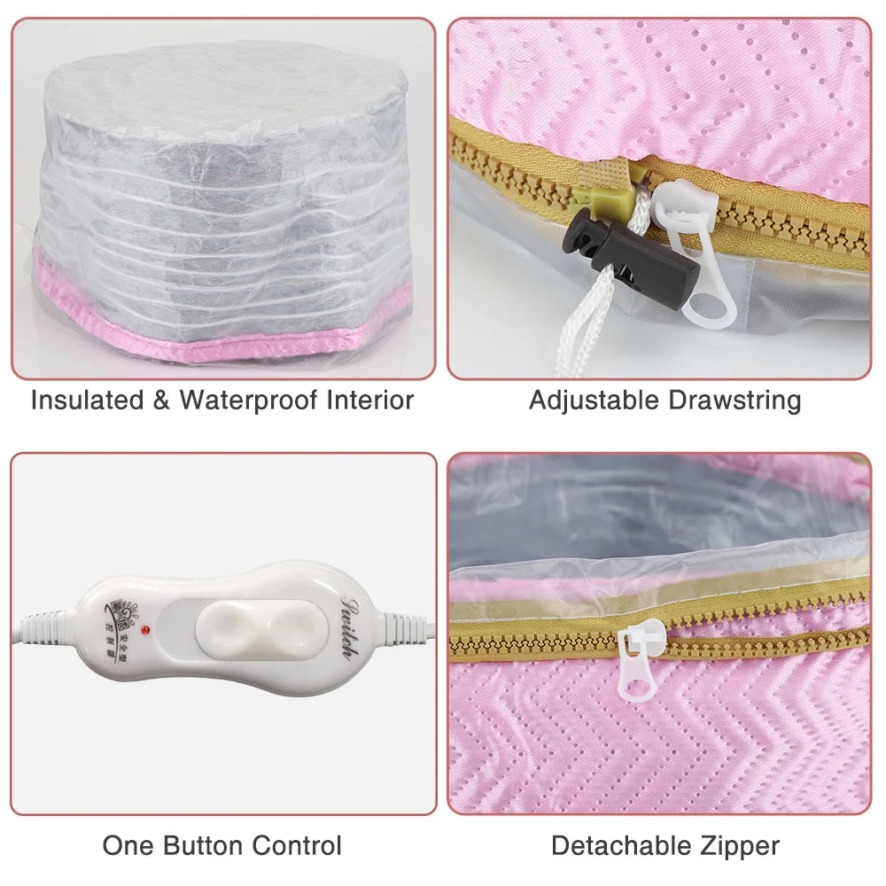 Electric Hair Heating SPA Cap — Self-Heating Thermal Treatment Hat for Hair Nourishing & Steaming